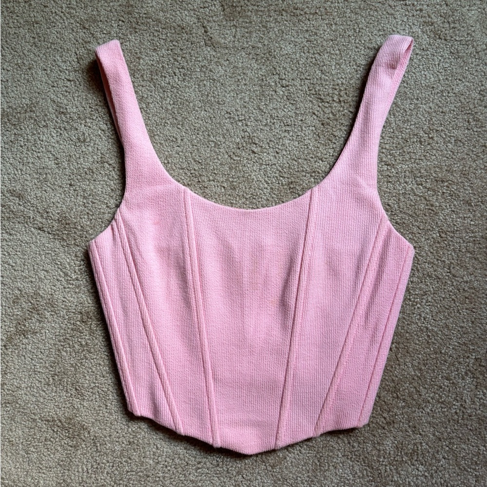 Pink cotton bustier top